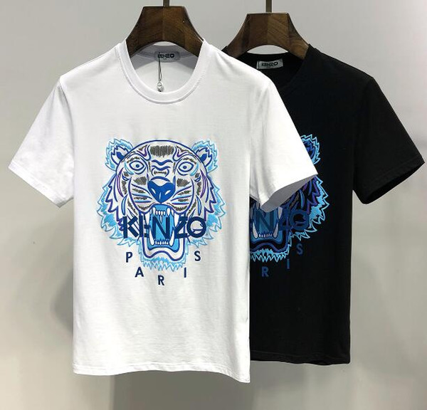 ER 2019 Summer Designer T Shirts For Men Tops Tiger Head Letter Embroidery T Shirt Mens Clothing Brand Short Sleeve Tshirt Women Tops M-3XL