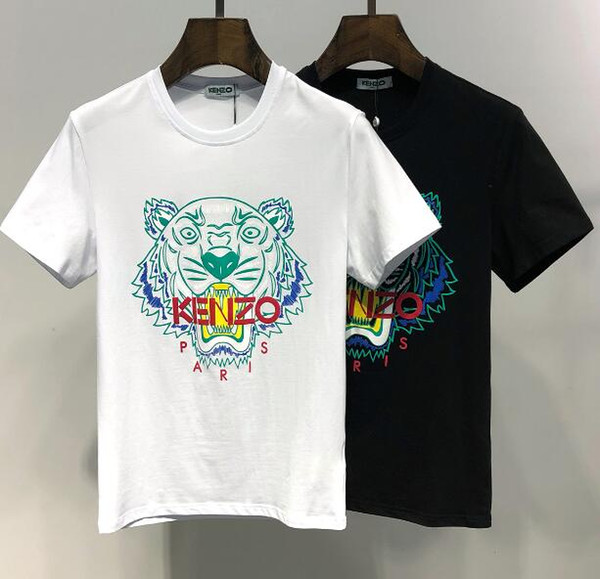 EQ 2019 Summer Designer T Shirts For Men Tops Tiger Head Letter Embroidery T Shirt Mens Clothing Brand Short Sleeve Tshirt Women Tops M-3XL