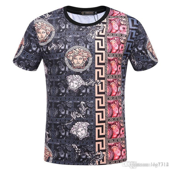 2019 lothing Europe and the United States the world's high-quality printing is very perfect head There Medusa label Men's T-Shirts