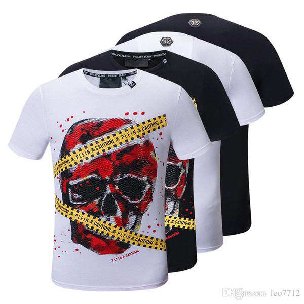 Brand Designer 2018 New Mens Tops Tees Short Sleeve Summer t shirt Cotton Man T-shirt German brand fashion Skull T-shirts