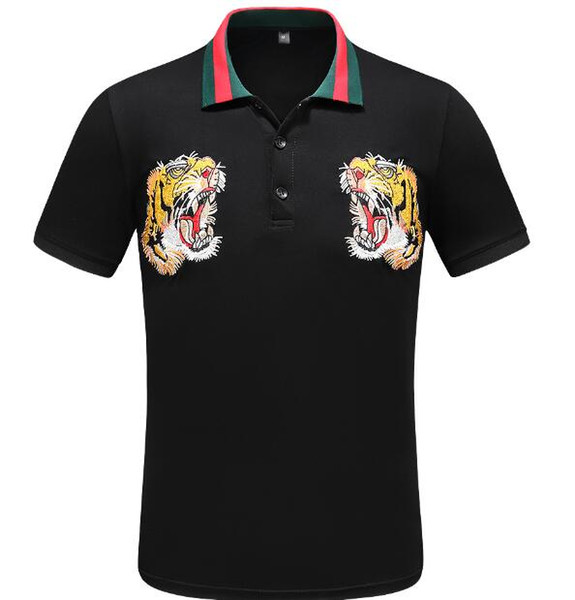 NEW 19ss Brand Designer polos shirt mens Summer Short Sleeve Cotton Polo With Embroidered tiger men Casual 3g Luxury Medusa tees t-shirt