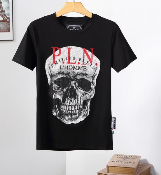 byea Fashion Germany Brand Designer Men Summer short sleeve T shir P.L.N PP Hot drilling Hip hop Streetwear Medusa t-shirts cotton tops tees