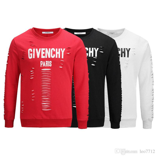 2018 autumn simple sweater men's head round neck teen loose letters hollow sports men's shirt Asian Size M-3Xl