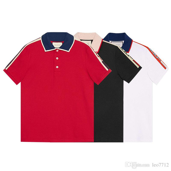 18ss brand New polo shirt men casual men's polos High street Short Sleeved Solid mens polo t shirts