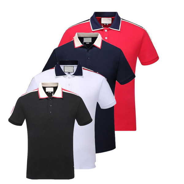 18 brand new Luxury designer casual men polo t shirt snake bee floral embroidery mens polos High street fashion polo shirts men