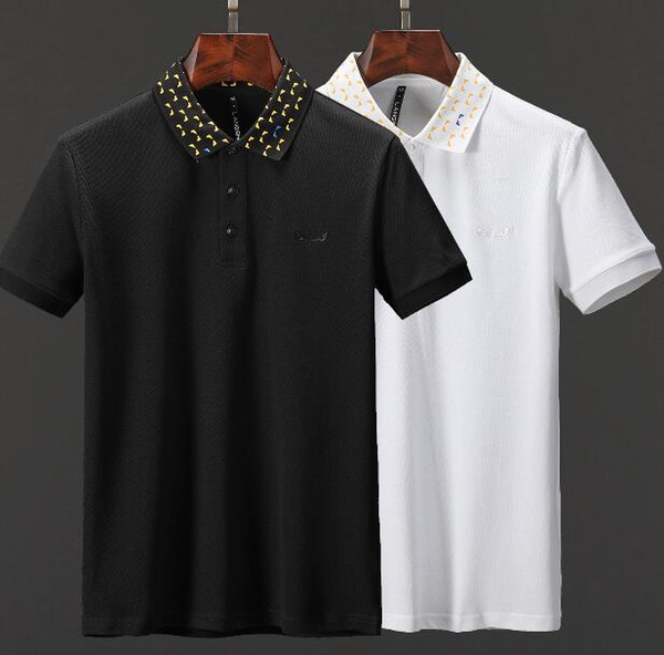 Fashion Brand Designer polos men Casual t shirt Embroidered Rivet little monster funny eyes polo Shirt Cturndown Collar Luxury Polos shirts