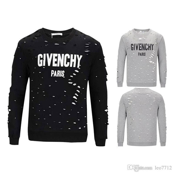 2018 Brand New Mens clothing destroy ripped broken t shirt Hip hop hole tee shirts in high street beggar short sleeve T-shirt