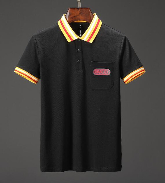 2019 Brand Designer polos shirt mens Summer Short Sleeve Cotton Polo With Embroidered tiger men Casual 3g Hip Hop Luxury tees t-shirt