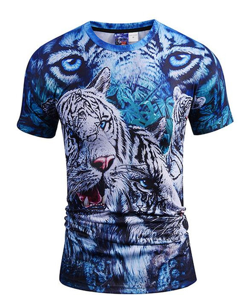 2018 Luxury tees Mens Designer T Shirt Men's Fashion 3D Lion Print tshirts Summer Short Sleeve Cotton Tops Casual Brand Hip Hop T-shirts
