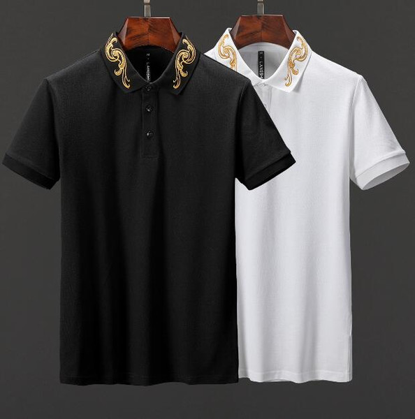 Fashion Brand designer polos men Casual t shirt Embroidered Medusa Cotton polo Shirt High street collar Luxury Polos shirts