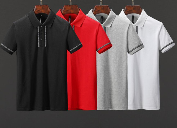18ss Fashion Brand designer polos men Casual t shirt Embroidered Medusa Cotton polo Shirt High street collar Luxury Polos shirts