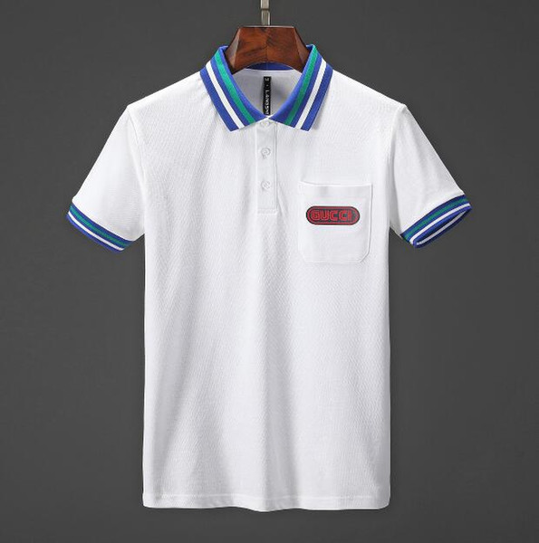 2019 Luxury Italy Tee T-Shirt Designer Polo Shirts High Street Embroidery Garter Snakes Little Bee Printing Clothing Mens Brand Polo Shirt