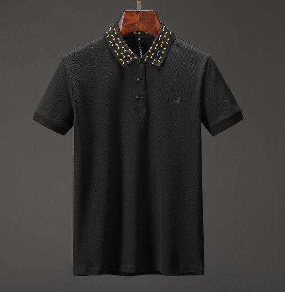 2019 Brand Designer polos men Casual t shirt Embroidered Rivet little monster funny eyes polo Shirt Cturndown Collar Luxury Polos shirts