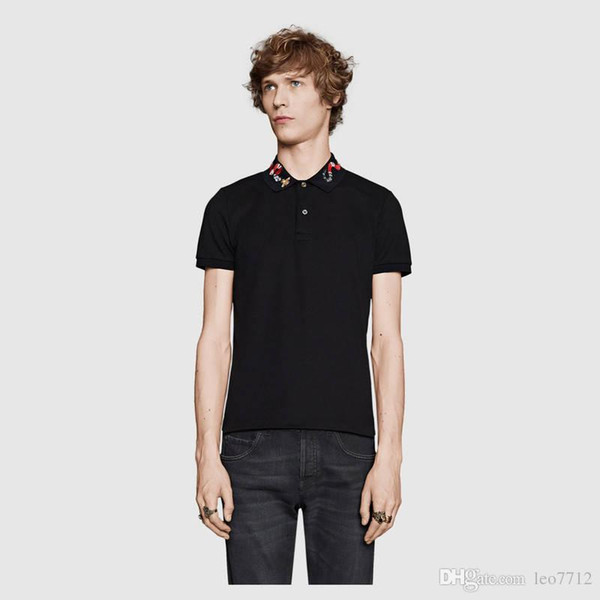 Spring Summer 2018 polo shirt fashion Designer Short Sleeved polo t shirts men tee design printing poloshirt clothes polos tops