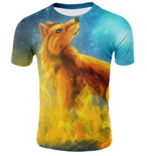 Sondirane Summer Short Sleeve Animal Funny T-shirt Novelty 3D Men Wolf T-shirt Fashion Quick Dry Clothing Hip Hop Tops Tetreetwear Plus Size