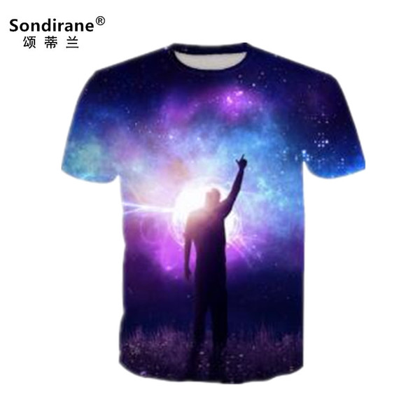 Sondirane New Fashion Women/Men Aurora 3D Print Gralxy T Shirts Casual Short Sleeve Hip Hop Tops Summer Design Quick Dry Clothes