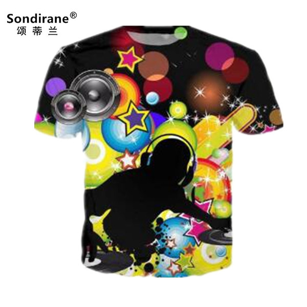 Sondirane New Fashion Womens/Mens DJ Music 3D Graphic Funny T Shirts Summer Hip Hop Clothing Quick Dry Tee Shirts Plus Size 6XL