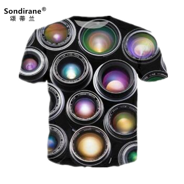 Sondirane New Fashion Women/Mens Camera Lens Funny 3D Print T Shirts Summer Casual Short Sleeve Tee Shirt Hip Hop Tops Clothing