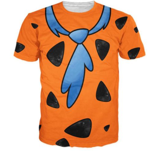 Hot Sale 3D Print Fred Flintstone Funny T Shirts Design Men/Women Short Sleeve Tee Shirts Fashion Hip Hop Tops Comfortable Tees