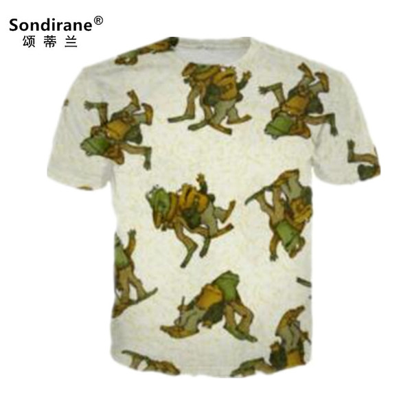 Sondirane New Fashion Women/Men Frog and Toad 3D Print T Shirt Casual Short Sleeve Tee Shirt Summer Crewneck Tops Quick Dry Tees