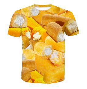 New Summer Cream Food Graphic 3D Digital Printing Short Sleeved T-shirt Fashion Men/Women T Shirts Casual Hip Hop Tops 6XL