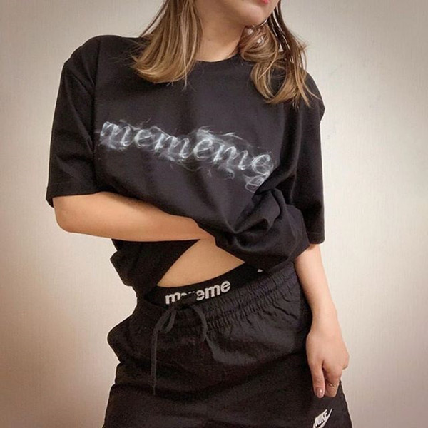 Box Logo 2020SS Smoke Logo T-Shirt Mens short sleeve T-shirt Women Cotton Casual Hip Hop Highstreet T Shirt Black White S-XL