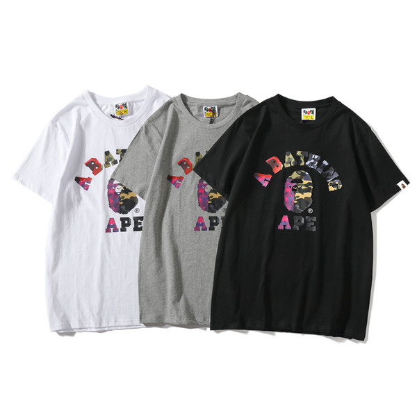 Bape Fashion Designer T Shirt Mens Women High Quality Short Sleeves Luxury Mens Cotton Casual Tees