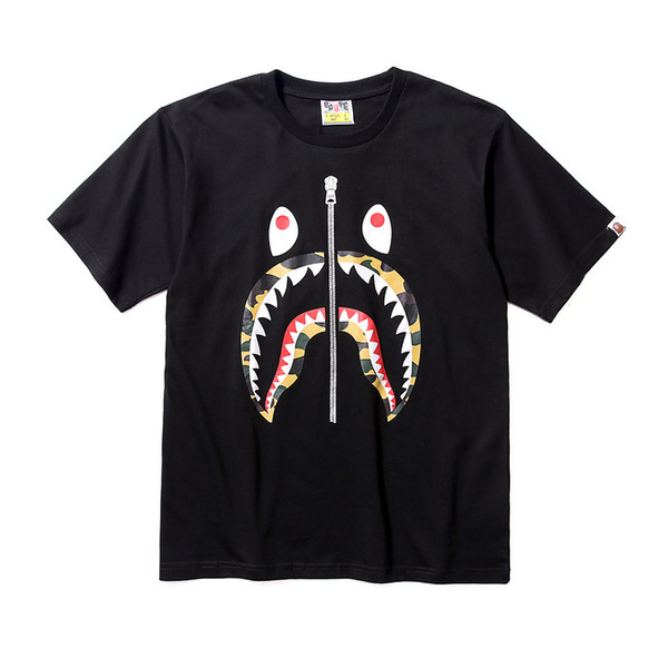 Bape Mens Designer T Shirt Bape Designer T Shirt Shark Men Women High Quality Tees M-2XL