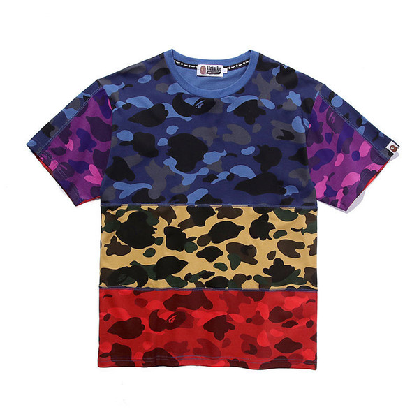 Bape Mens Designer T Shirt Bape Designer T Shirt Camouflage Men Women Hip Hop Tees M-2XL