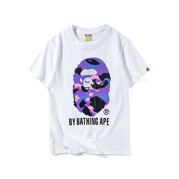 19ss Bape Designer Mens T Shirt Mens Women High Quality Short Sleeves Luxury Copule Ape Printing Tees Size M-2XL