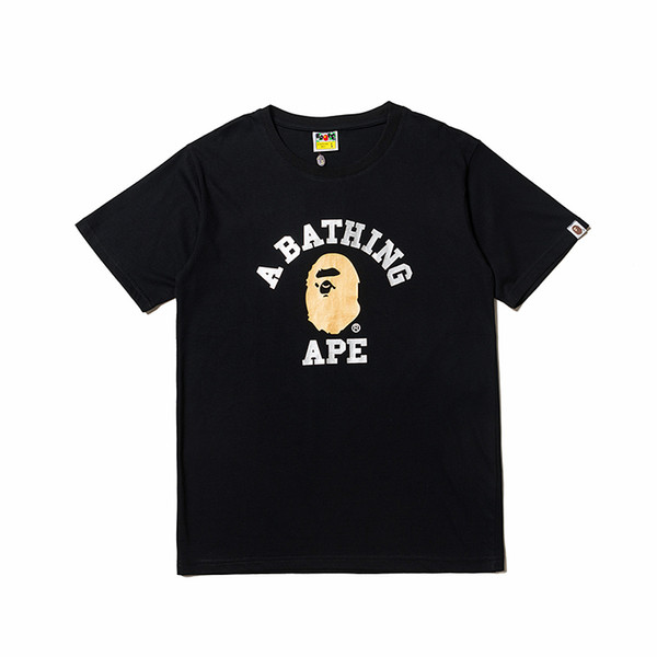 19ss Bape Designer T Shirt Mens Women High Quality Short Sleeves A Bathing Ape Mens Cotton Casual Tees Black White