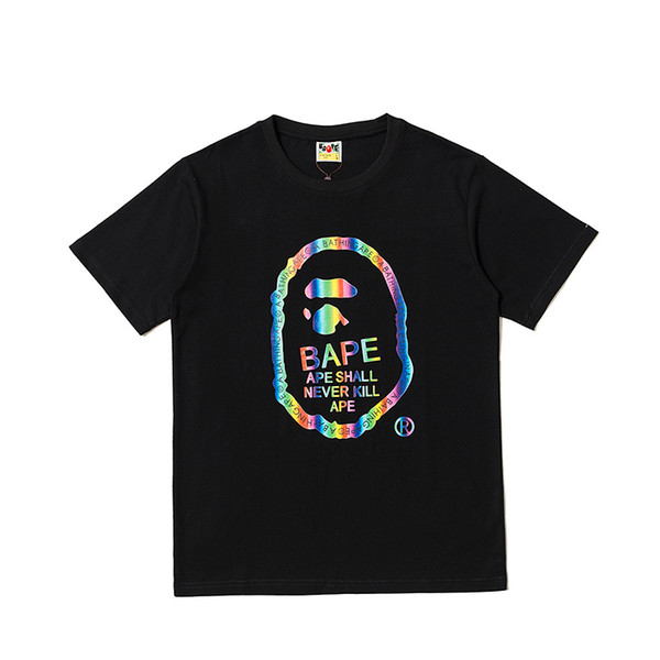 Bape Designer T Shirt Mens Women High Quality Short Sleeves Mens Cotton Casual Tees Black White Size M-2XL