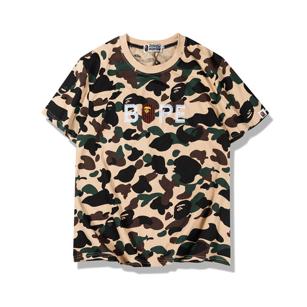 Bape New Fashion Mens Designer T Shirt Mens Casual Round Neck Short Sleeves Luxury Couples High Quality Cotton Tees