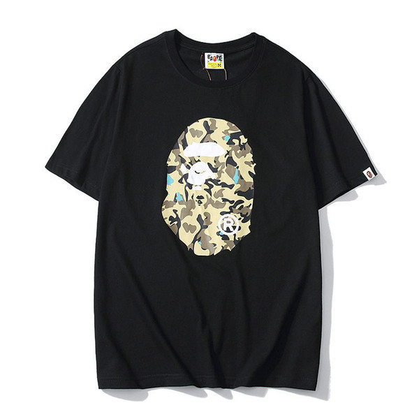 Bape Mens Designer T Shirt Bape Designer T Shirt Camouflage Printed Men Women Hip Hop Tees M-2XL