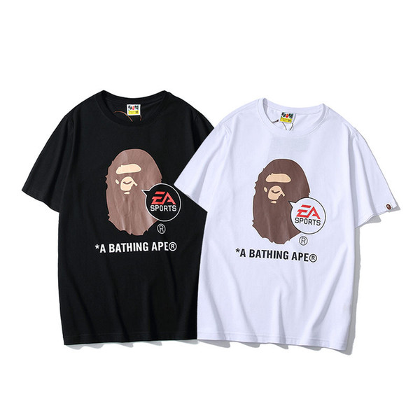 Bape Mens T Shirt Bape Designer T Shirt Ape Head Men Women High Quality Tees Black White