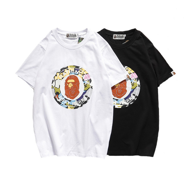 Bape Designer T Shirt Mens Women High Quality Short Sleeves Black White Mens Printing Ape Tees Size M-2XL