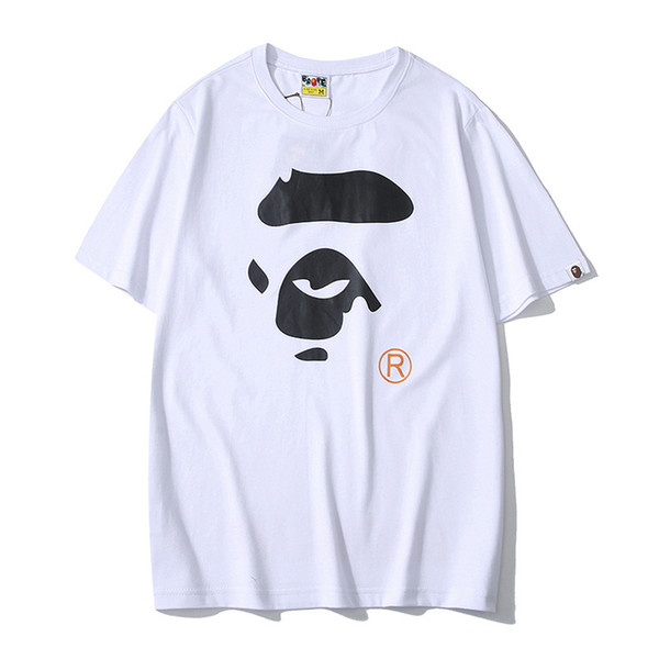 Bape Mens Designer T Shirt Bape Designer T Shirt Black White Ape Printed Men Women Hip Hop Tees M-2XL