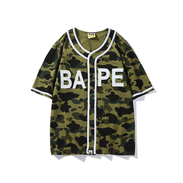 Bape New Fashion Mens Designer T Shirt Mens Casual Round Neck Short Sleeves Couples High quality Ape head Camouflage short sleeve