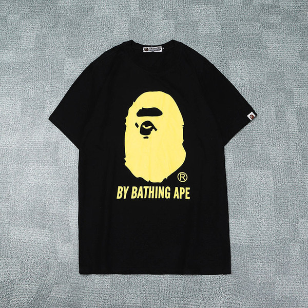 BAPE Fashion Mens Designer T Shirt Bape Mens Designer Short Sleeves 19ss Black White Men Women Hip Hop Tees Size M-2XL