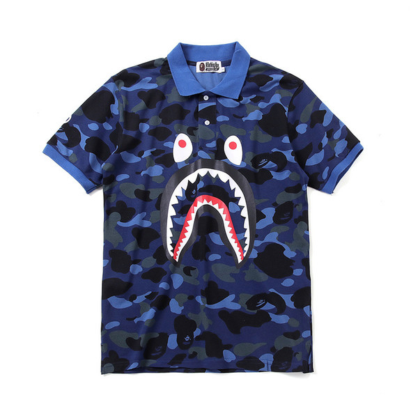 Bape New Arrival Mens Designer T Shirt Bape Mens Women Designer Round Neck Short Sleeves Mens Best Quality Tees Blue