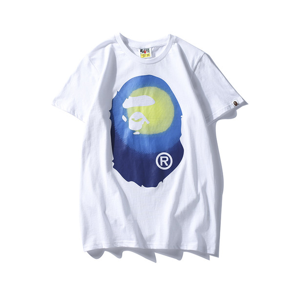 19ss Bape Mens T Shirt Fashion Women Designer T Shirt Ape Head High Quality Tees 2 Colors M-2XL