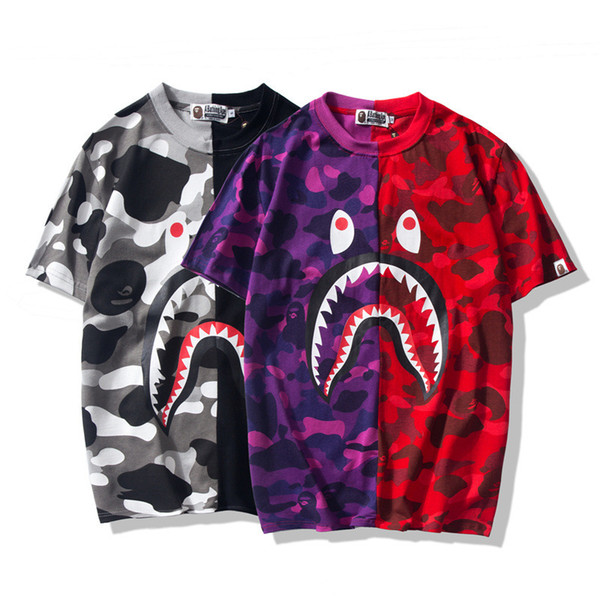 Bape New Fashion Mens Designer T Shirt Mens Casual Short Sleeves Summer Couples High Quality Color Matching Tees