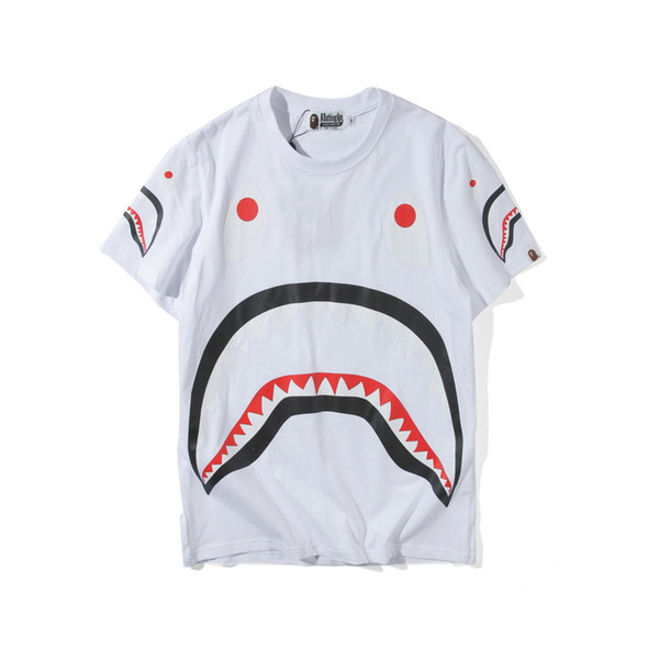 Bape Mens Designer T Shirt Fashion Mens Women Designer Short Sleeves A Bathing Ape Men High Quality Cotton Cute Shark Print T Shirt M-XL