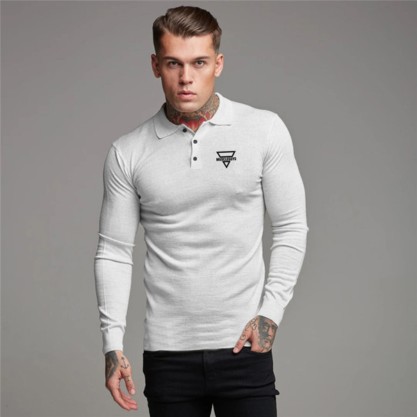 New Autumn Brand Polo Shirt Mens Sports Fashion Breathable Cotton Polo T shirt Men Business Long Sleeve High Quality Poloshirt Men