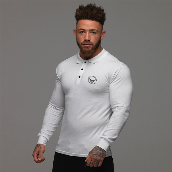 Polo Shirt Men Autumn Winter New Brand Fitness Mens Casual Long Sleeve Polo Shirts Male Slim Fit Solid Color Business Poloshirt