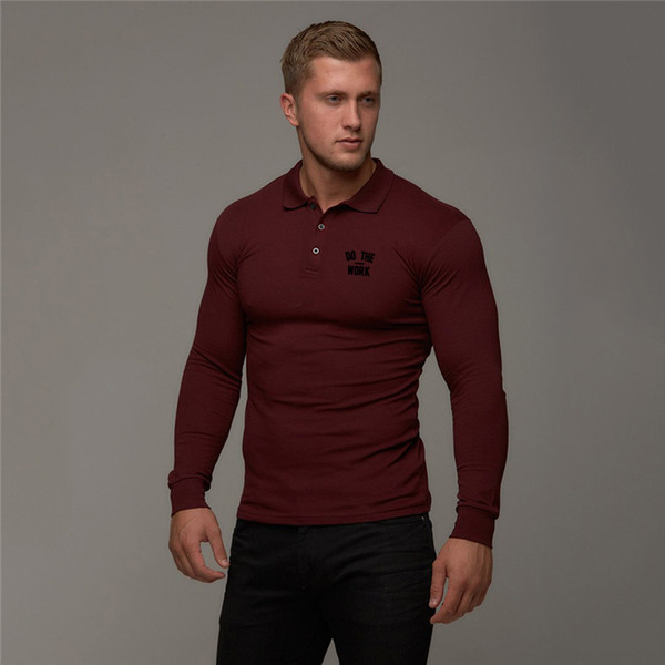 New Fashion Brand Polo Shirt Mens Long Sleeve Slim Fit Turn Colla Poloshirt Casual Men's Gym Sportswear Polo T Shirt for Boys