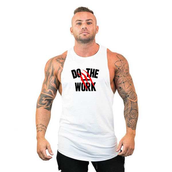 Do The Work Brand Fitness Clothing Bodybuilding Tank Top Men Gym Stringer Singlet Cotton Sleeveless t shirt Workout Man Undershirt