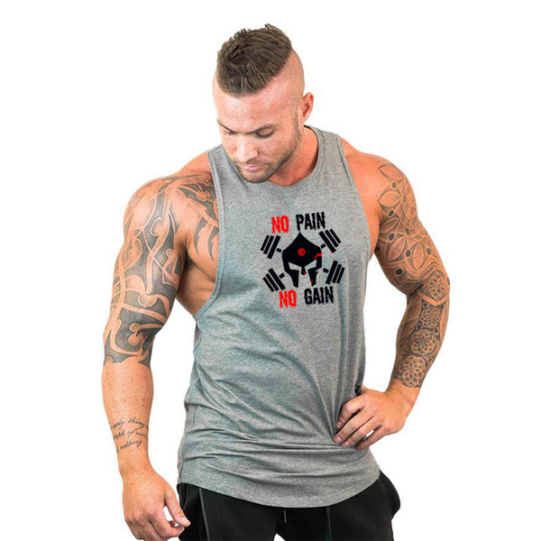 Men Bodybuilding Tank Tops Gym Workout Fitness Cotton Sleeveless t shirt Running Clothes Stringer Singlet Male Summer Casual Vest