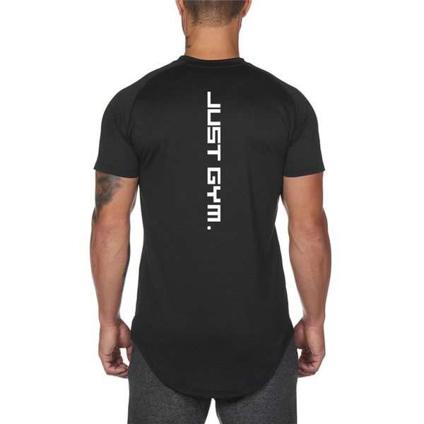 Just Gym Slim Fit Tees Men Solid T-Shirts Compression Shirt Tops Bodybuilding Fitness O-Neck Short Sleeve T Shirt