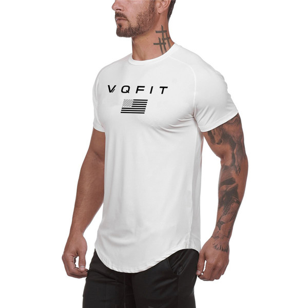 Mens summer t shirt workout Fitness Bodybuilding Shirts Slim fit Fashion Casual Male Short Sleeve Brand Mesh Tees Tops Gym clothes